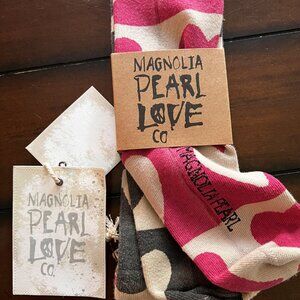 Magnolia Pearl Block Heart Over-The-Knee Socks